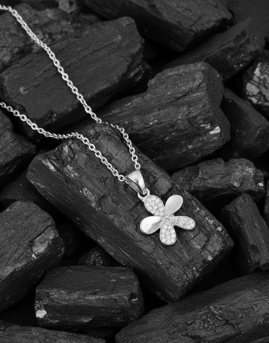 Daisy Charm Necklace | Sparkling CZ Flower Pendant
