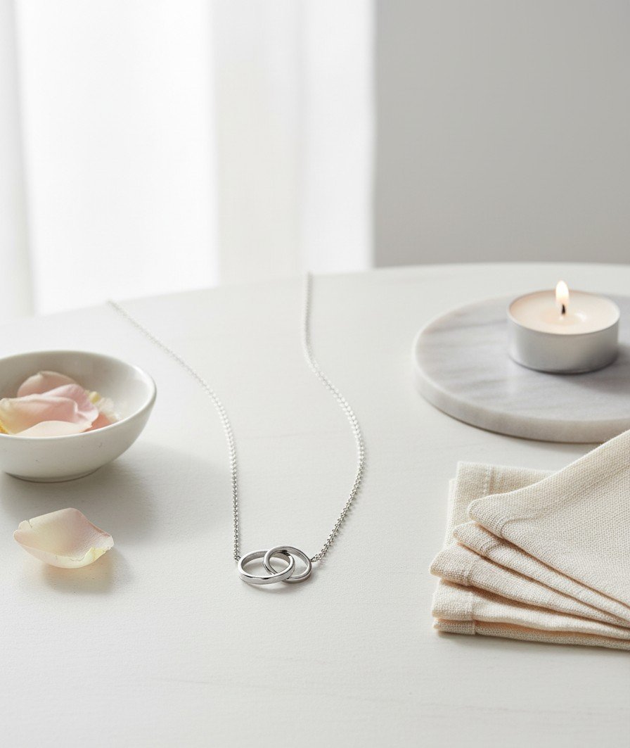 Forever Linked Double Circle Necklace 