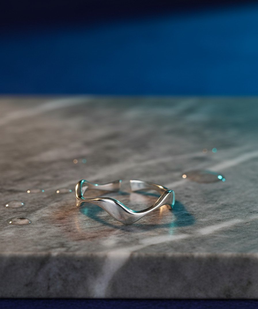 Ocean Flow Sterling Silver Ring 