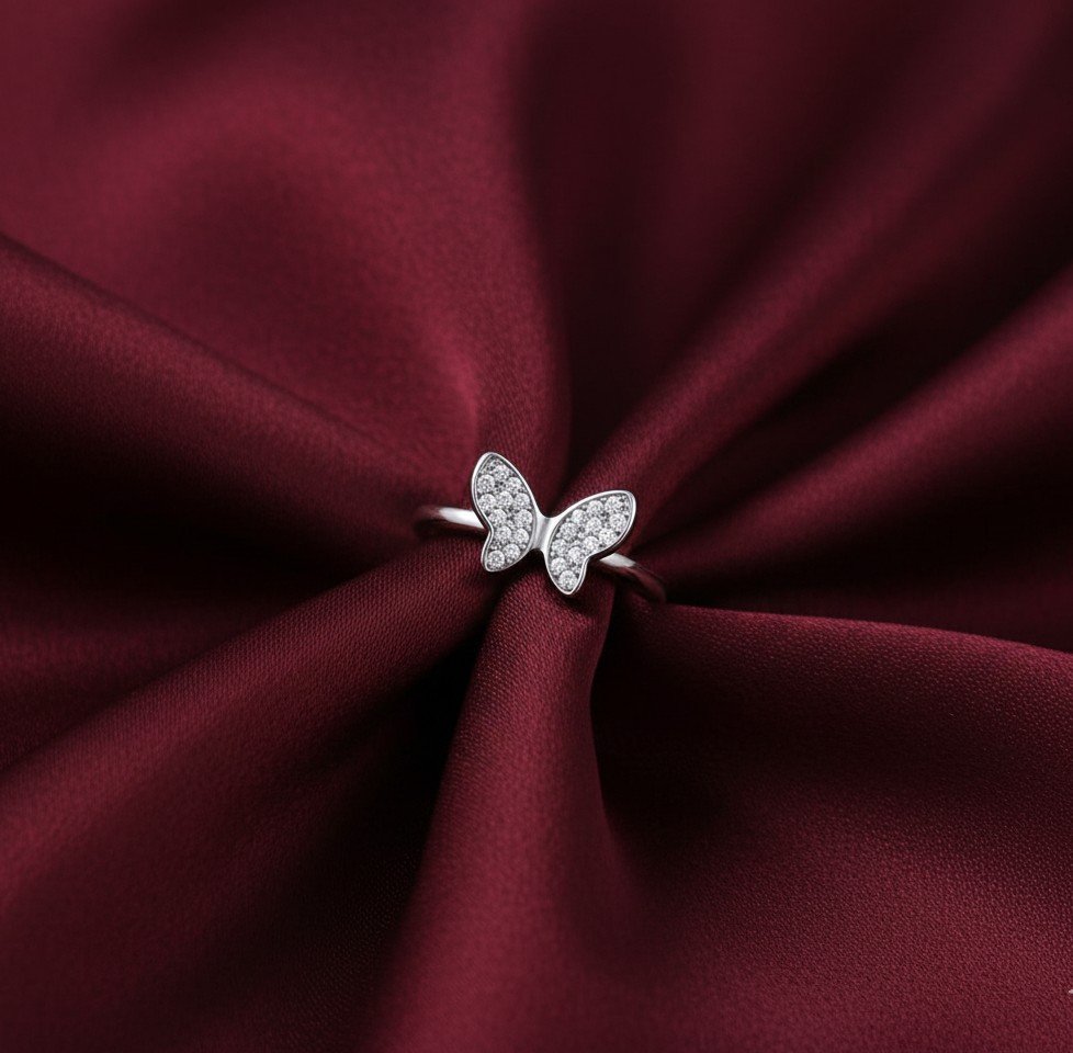Sparkling Pave Butterfly Ring