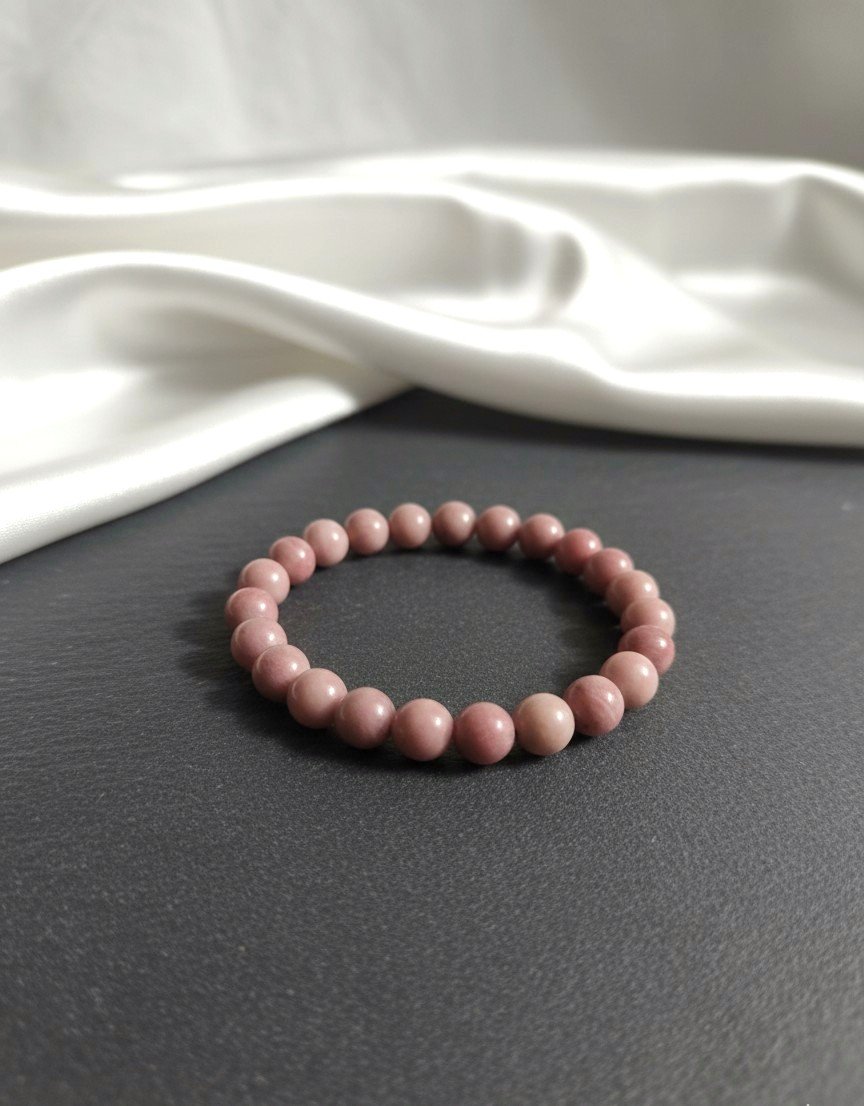 Natural Rhodochrosite Beaded Bracelet