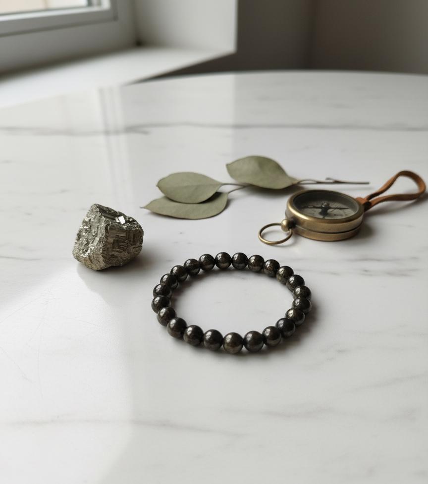 Pyrite Money Magnet Bracelet – Natural Stone of Wealth, Prosperity & Success