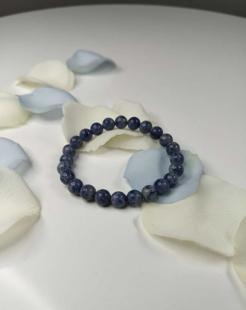 Natural Sodalite Bracelet-Stone of Truth & Emotional Balance-Calming Blue Healing Stone Jewelry