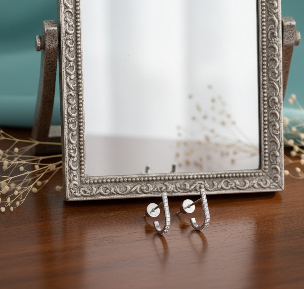 Dazzling J Diamond Hoop Earrings - The Elshiva Sparkle Hoops