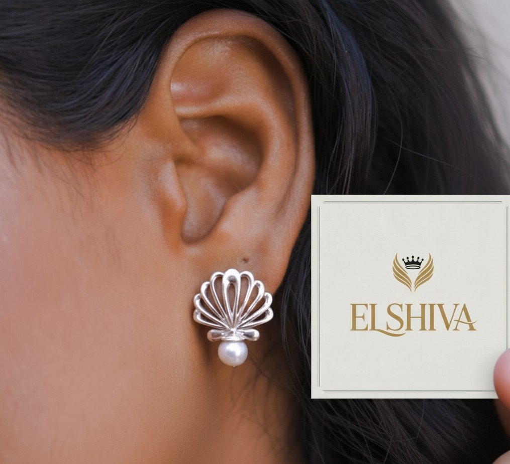 Seaside Serenity Shell & Pearl Earrings by Elshiva.com 