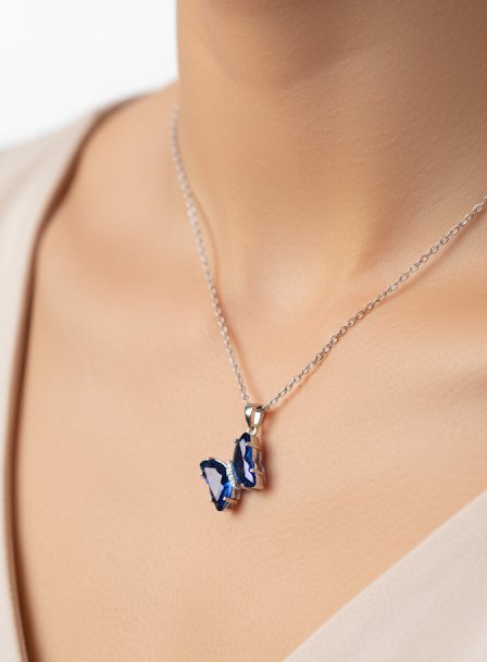 🦋 Enchanting Blue Monarch Butterfly Pendant 🦋