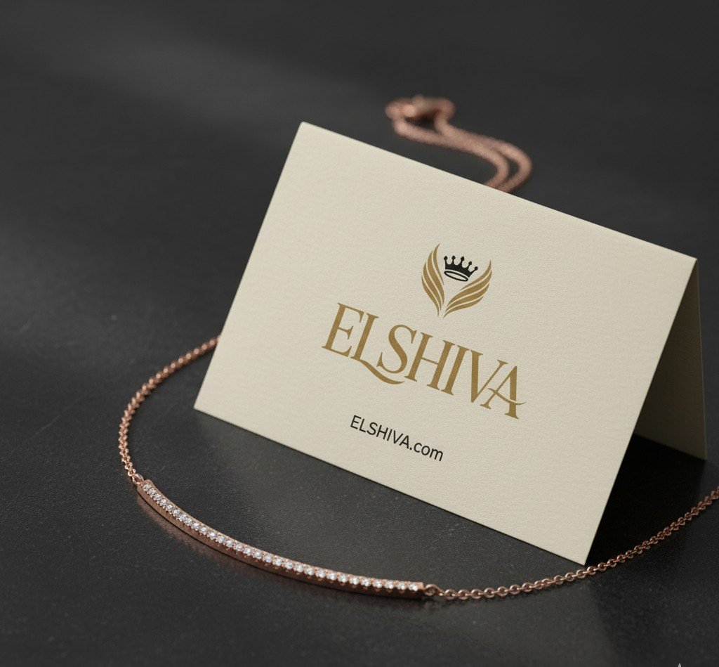 Elegant Curved Bar Diamond Pendant Necklace