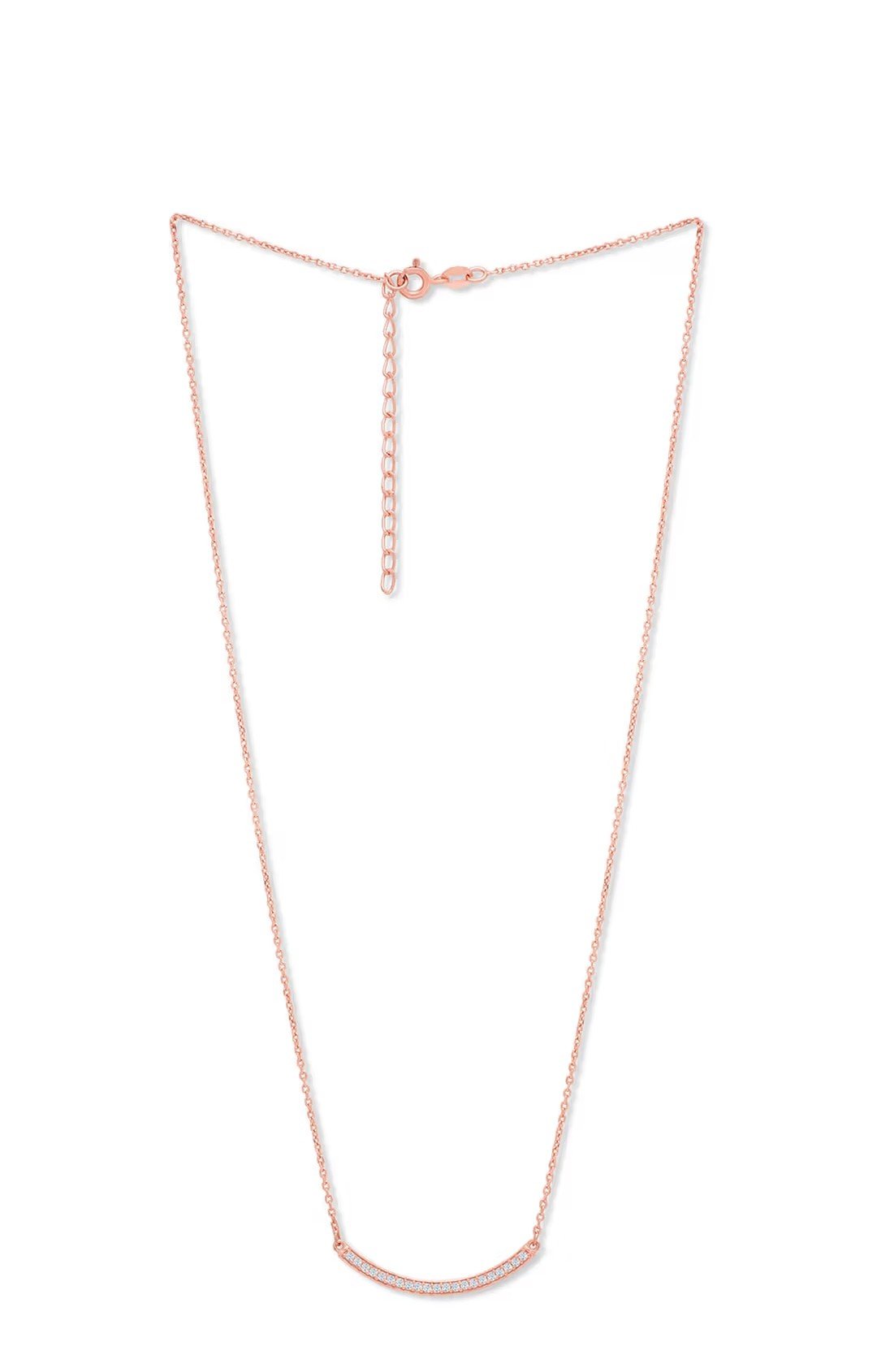 Elegant Curved Bar Diamond Pendant Necklace