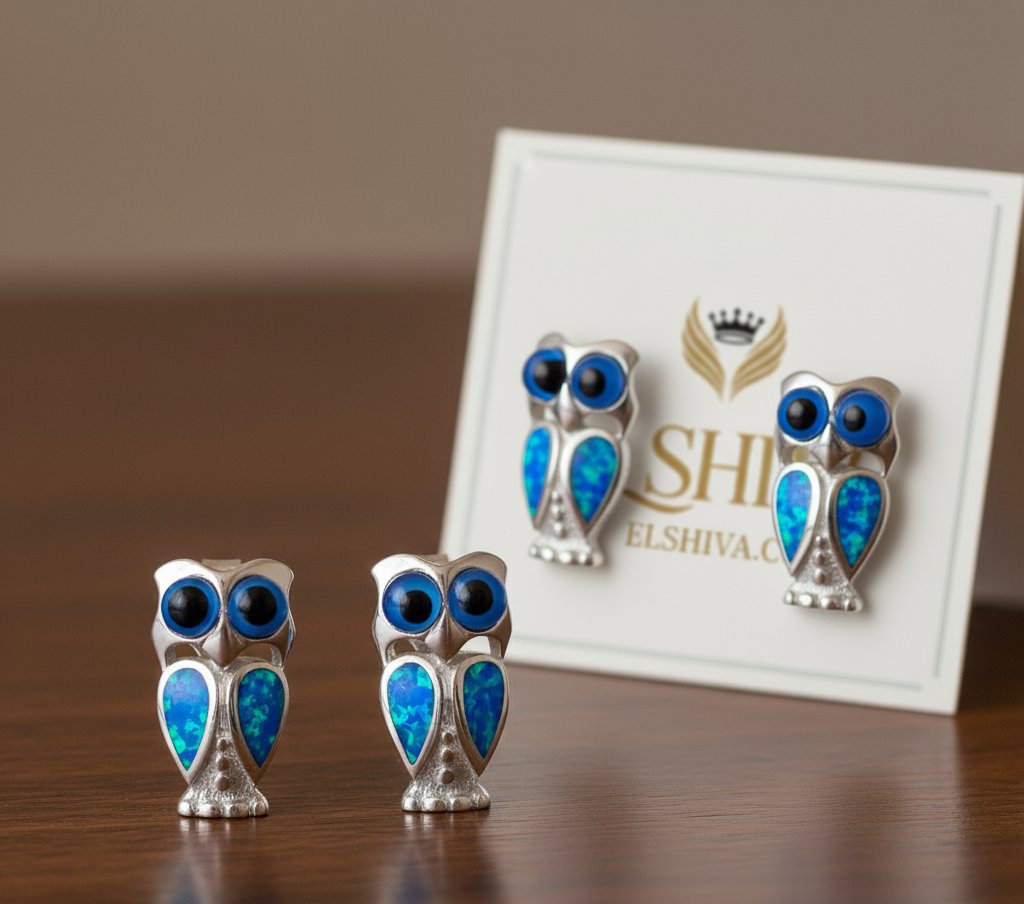🦉 Majestic Night Owl Opal Earring: A Glimmer of Wisdom ✨