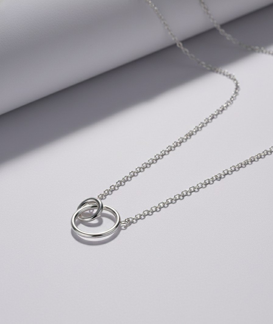 Forever Linked Double Circle Necklace 