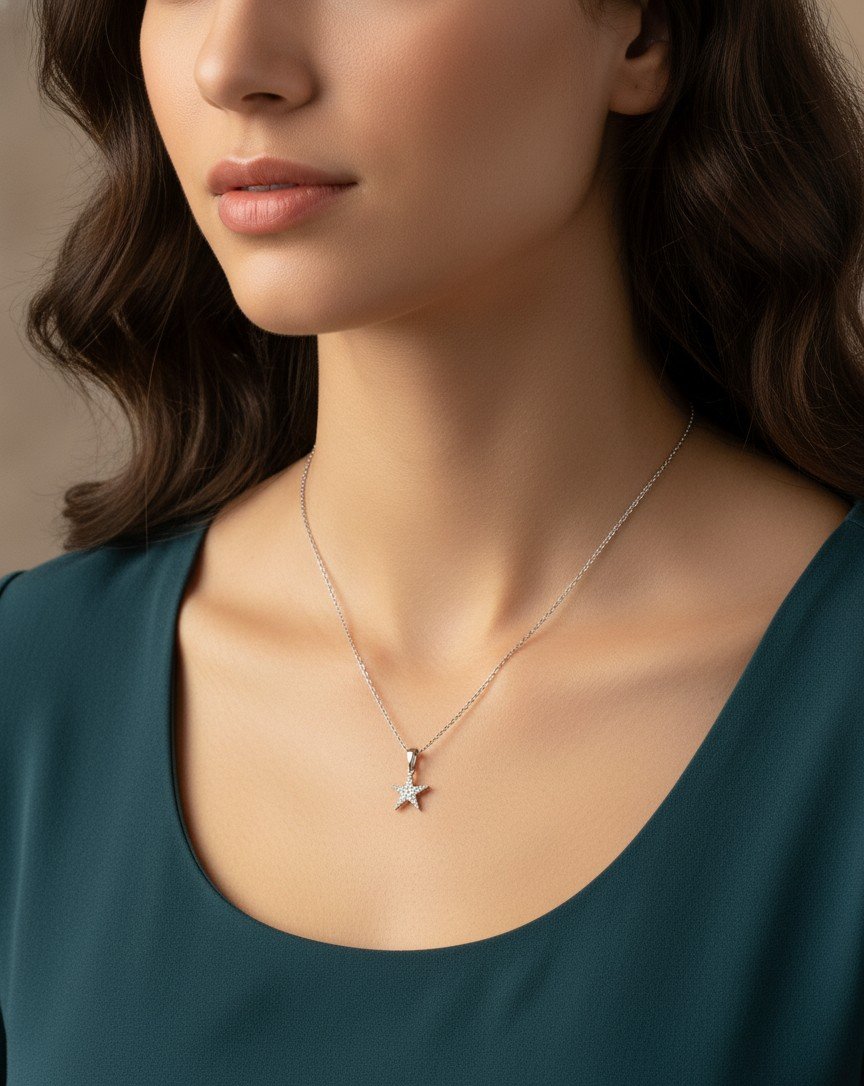 Dazzling Pave Star Pendant Necklace