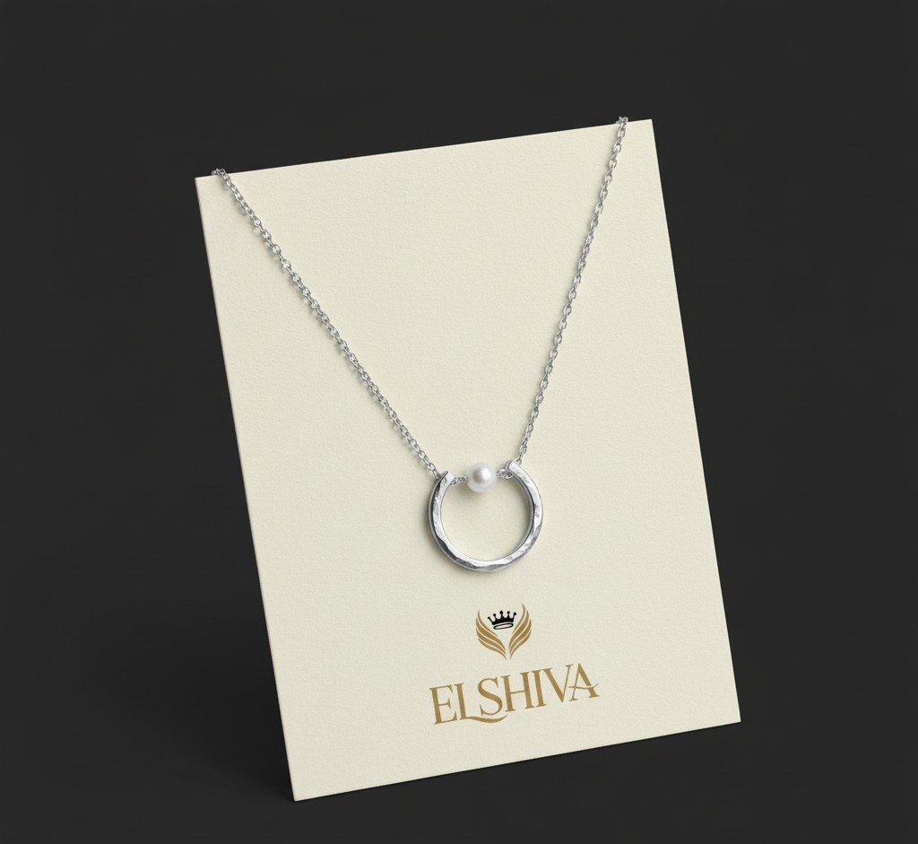 ​"Eternal Bond" Pearl & Silver Pendant Necklace 