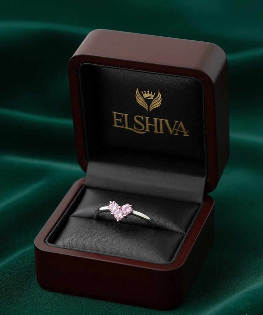 Sweet Pink Heart Sterling Silver Promise Ring
