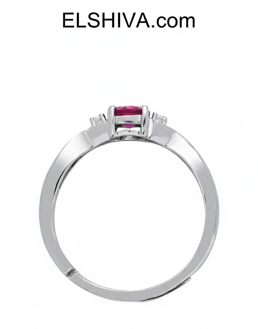 ​Elegant Pink Topaz Solitaire Twist Ring 
