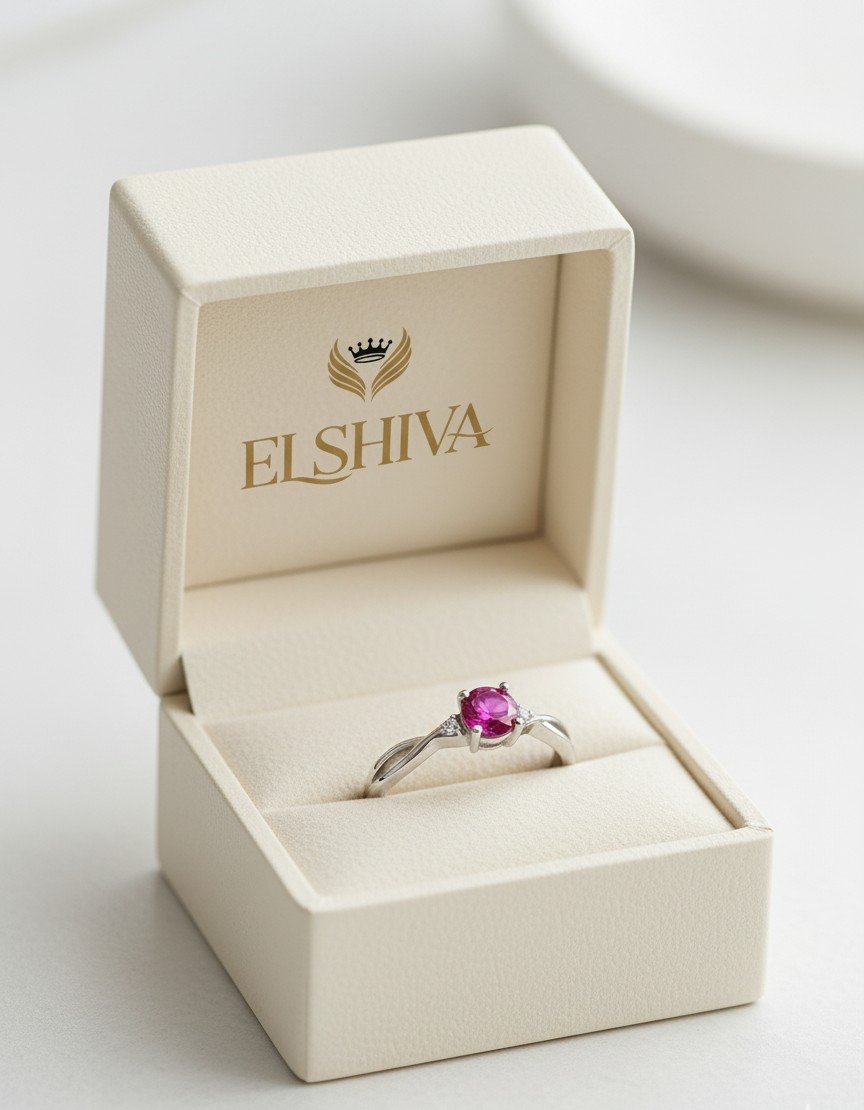​Elegant Pink Topaz Solitaire Twist Ring 