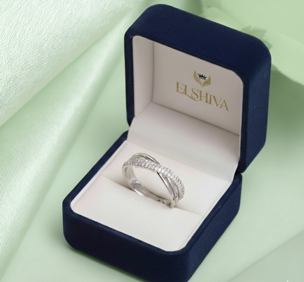 Elegant Silver Criss-Cross Ring - Infinity X Band