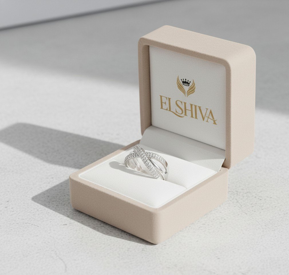 Dazzling Pave Crystal Crossover Ring