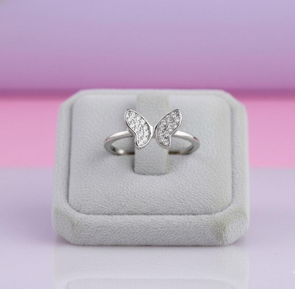 Sparkling Pave Butterfly Ring