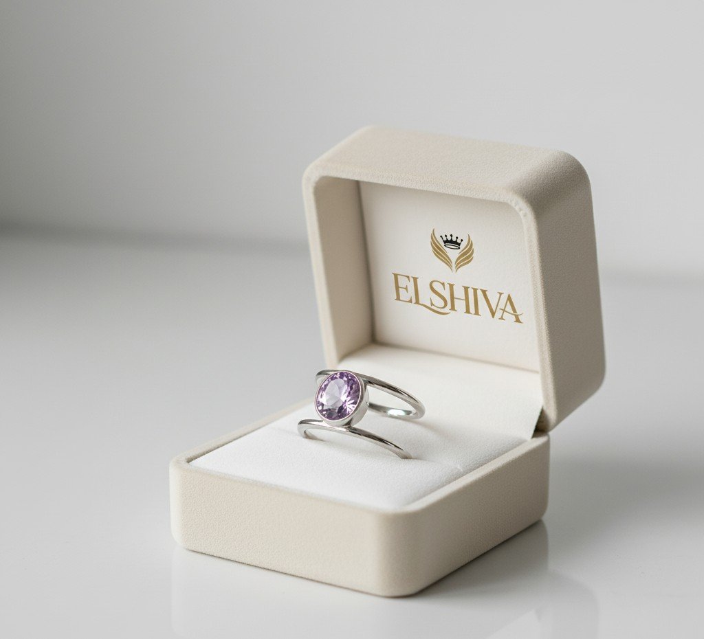 Contemporary Design Purple Gemstone Cocktail Ring