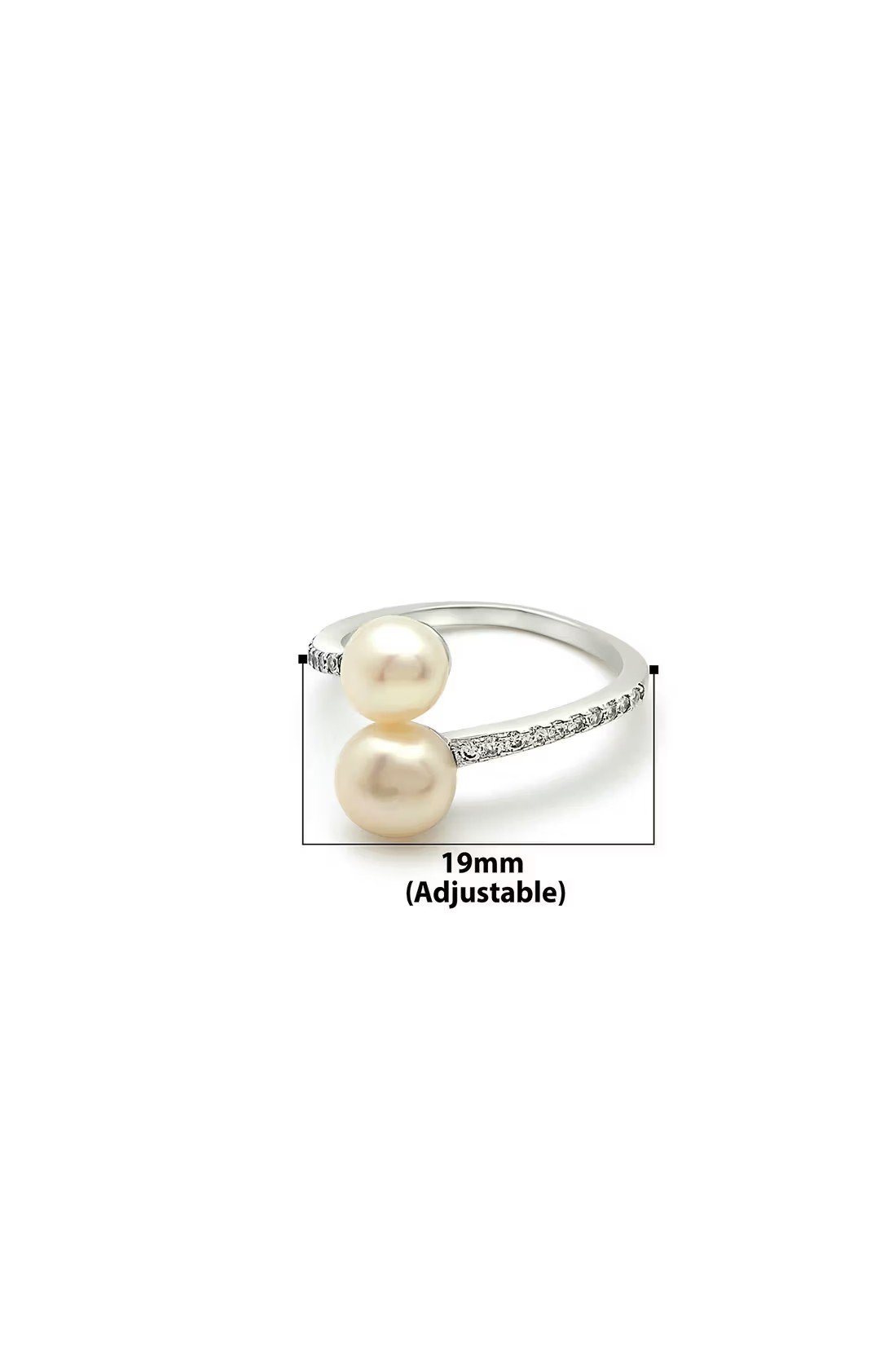 Modern Twist Pearl and Cubic Zirconia Statement Ring