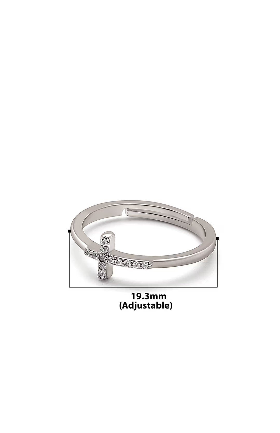 Cross Ring - Sideways Open Band Faith Jewelry