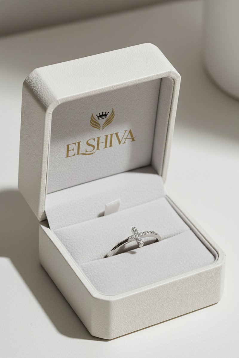 Cross Ring - Sideways Open Band Faith Jewelry