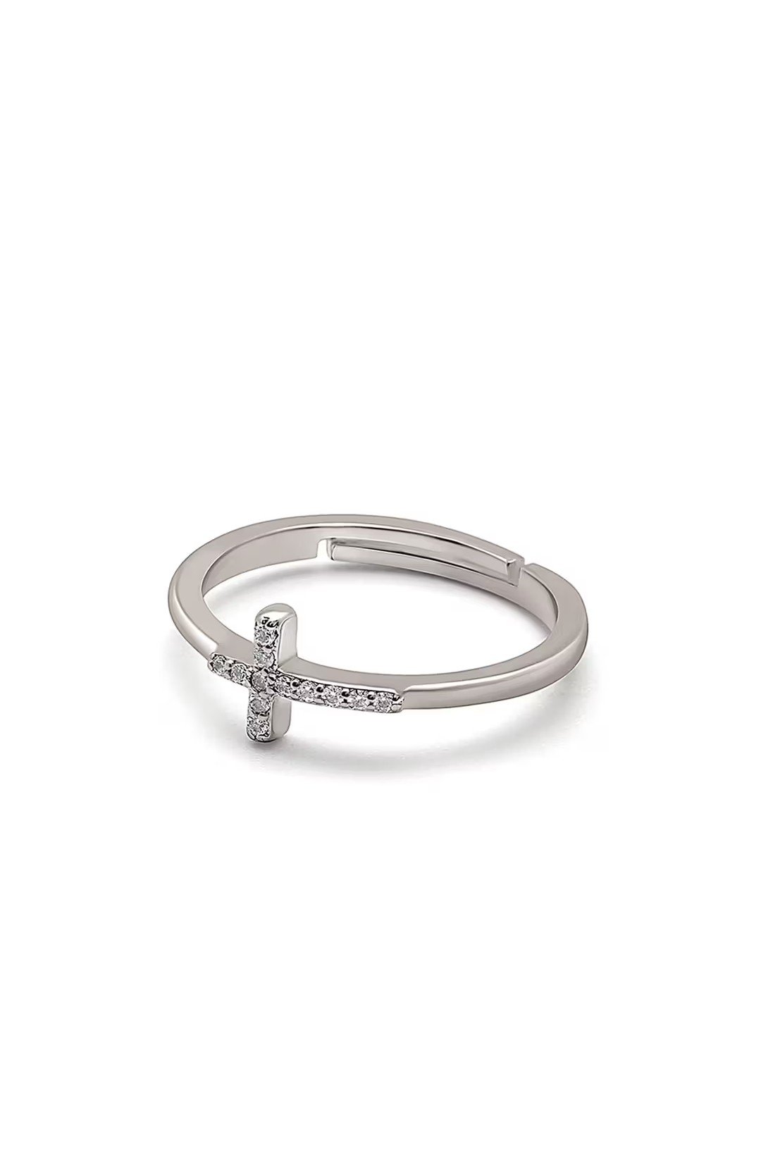 Cross Ring - Sideways Open Band Faith Jewelry