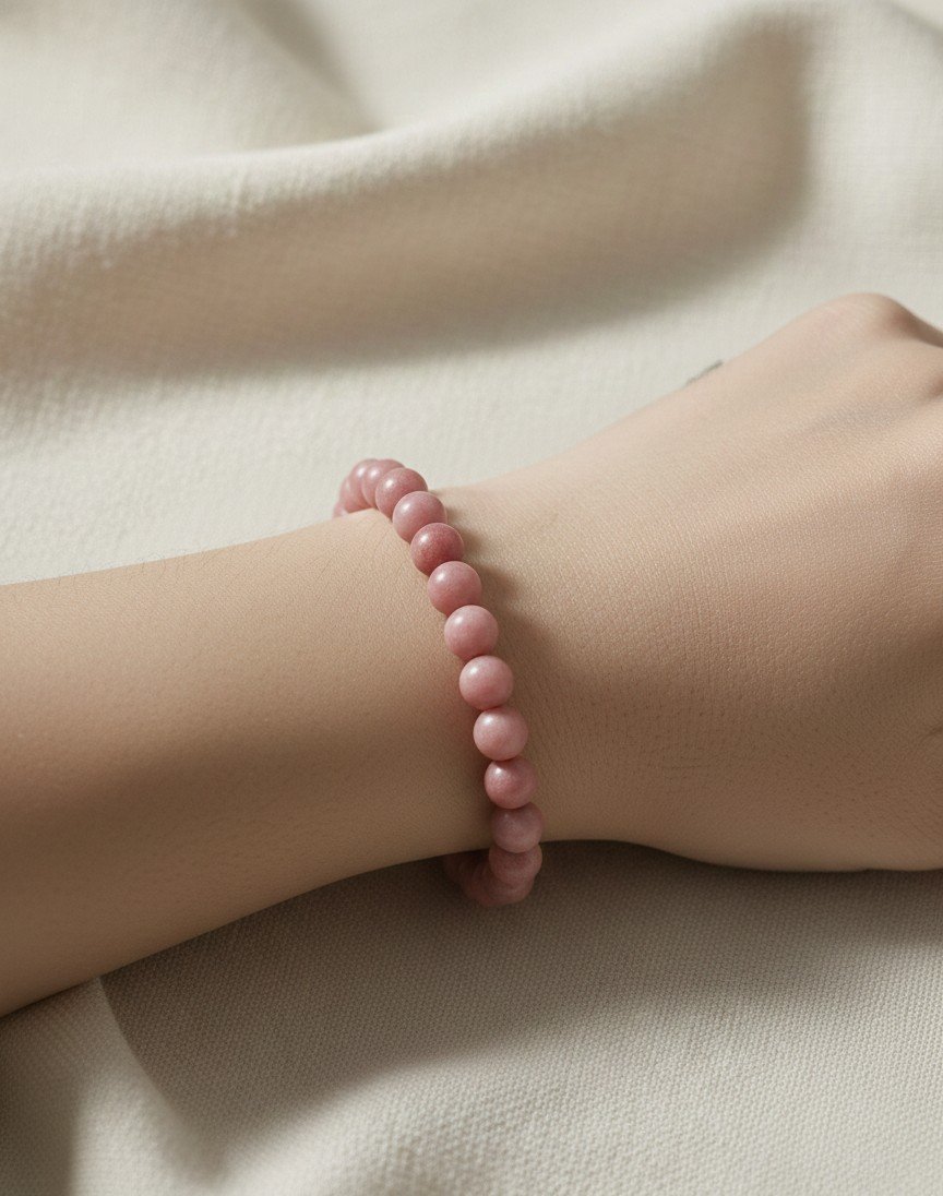 Natural Rhodochrosite Beaded Bracelet
