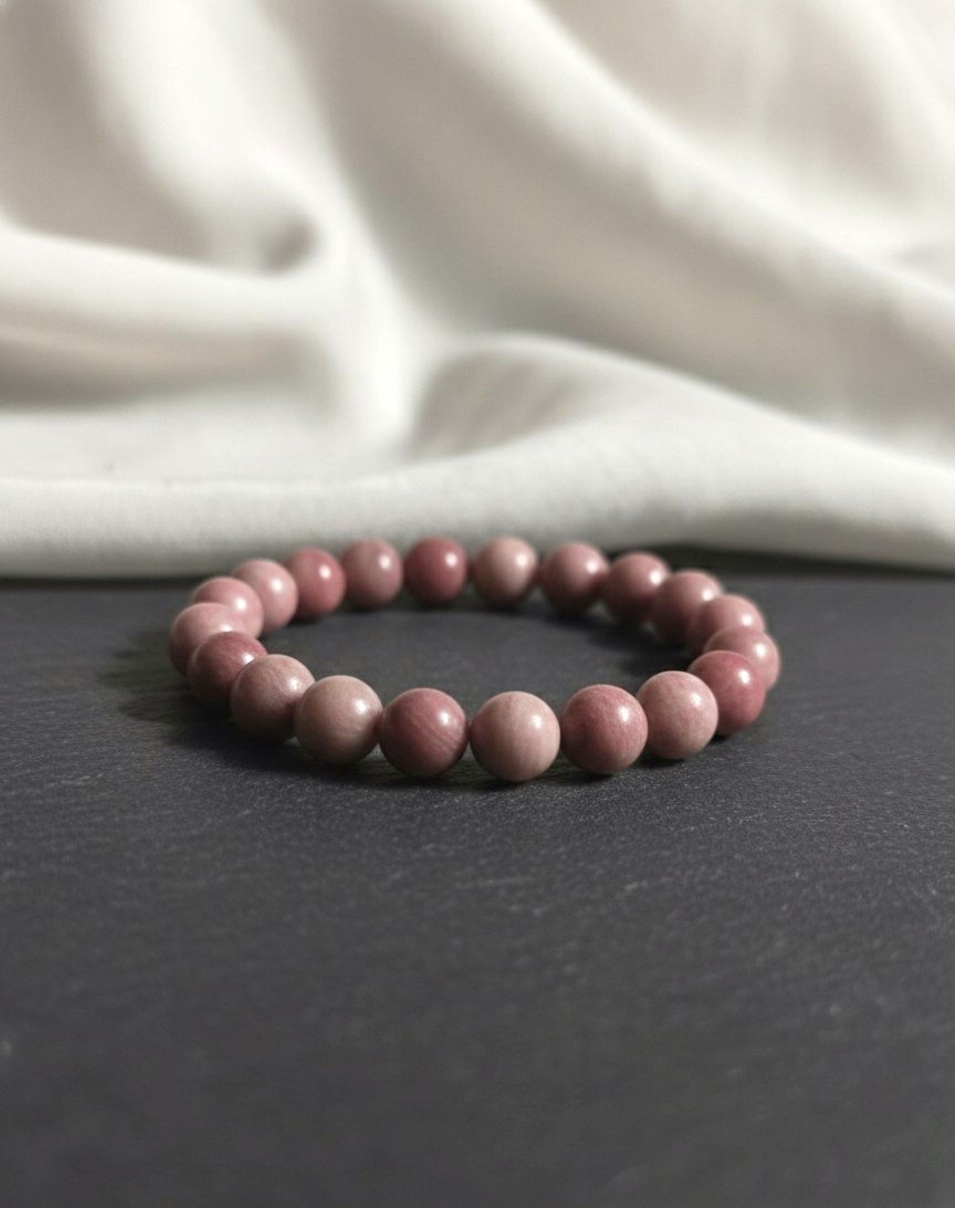 Natural Rhodochrosite Beaded Bracelet