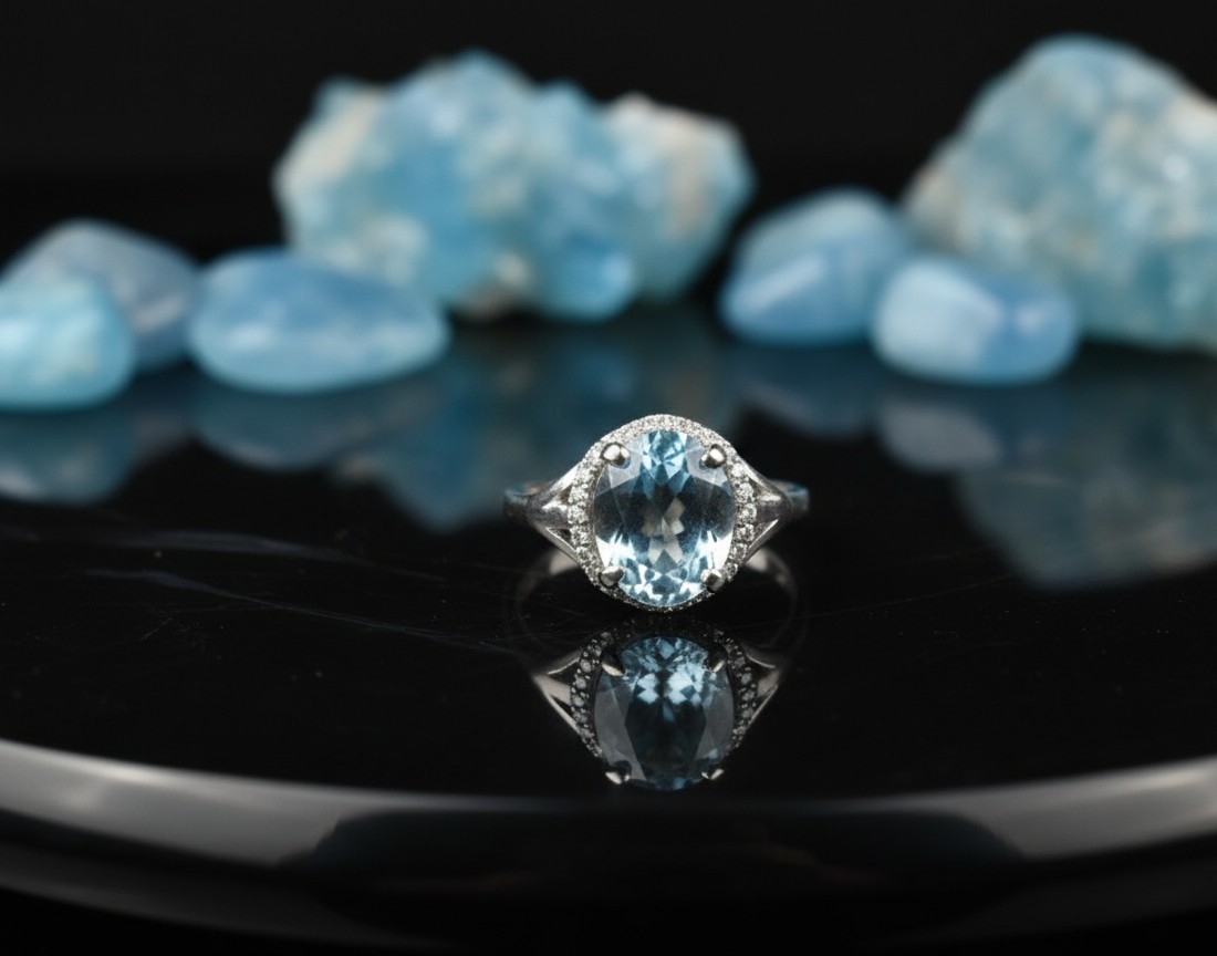 Certified Blue Topaz Silver Ring – 92.5 Sterling Silver | Elegant Handmade Gemstone Jewelry