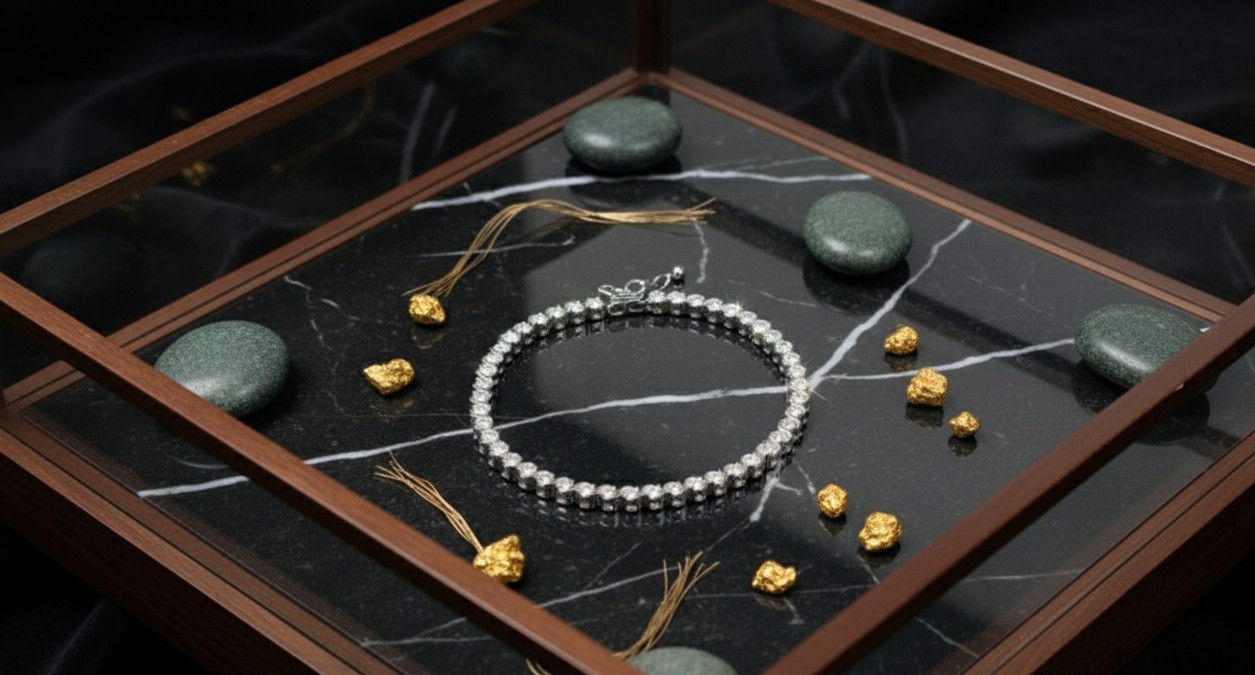 Sterling Silver Cubic Zirconia Tennis Bracelet: Handmade Elegant Jewelry| stone CERTIFICATE OF AUTHENTICATION