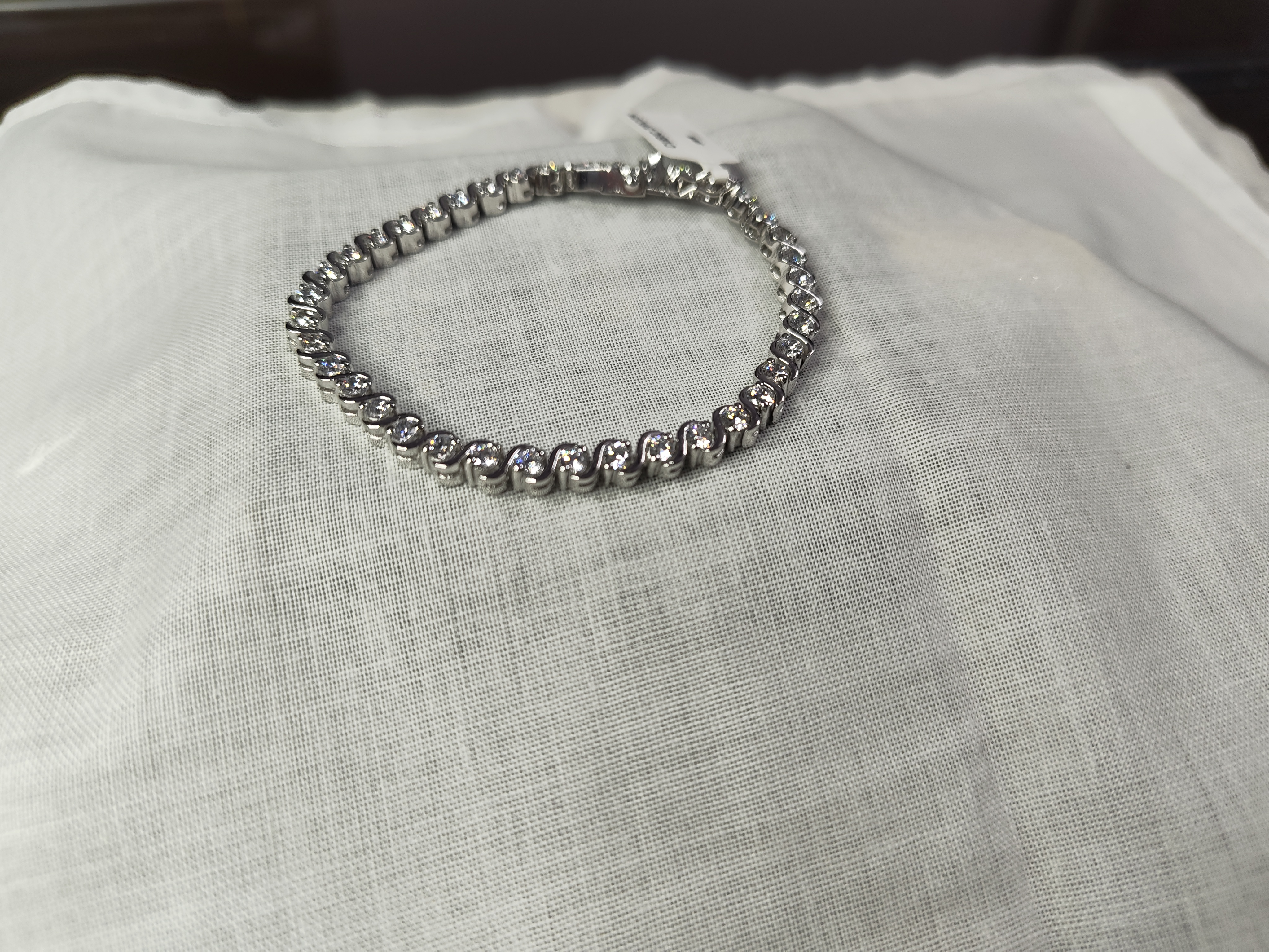 Sterling Silver Cubic Zirconia Tennis Bracelet: Handmade Elegant Jewelry| stone CERTIFICATE OF AUTHENTICATION