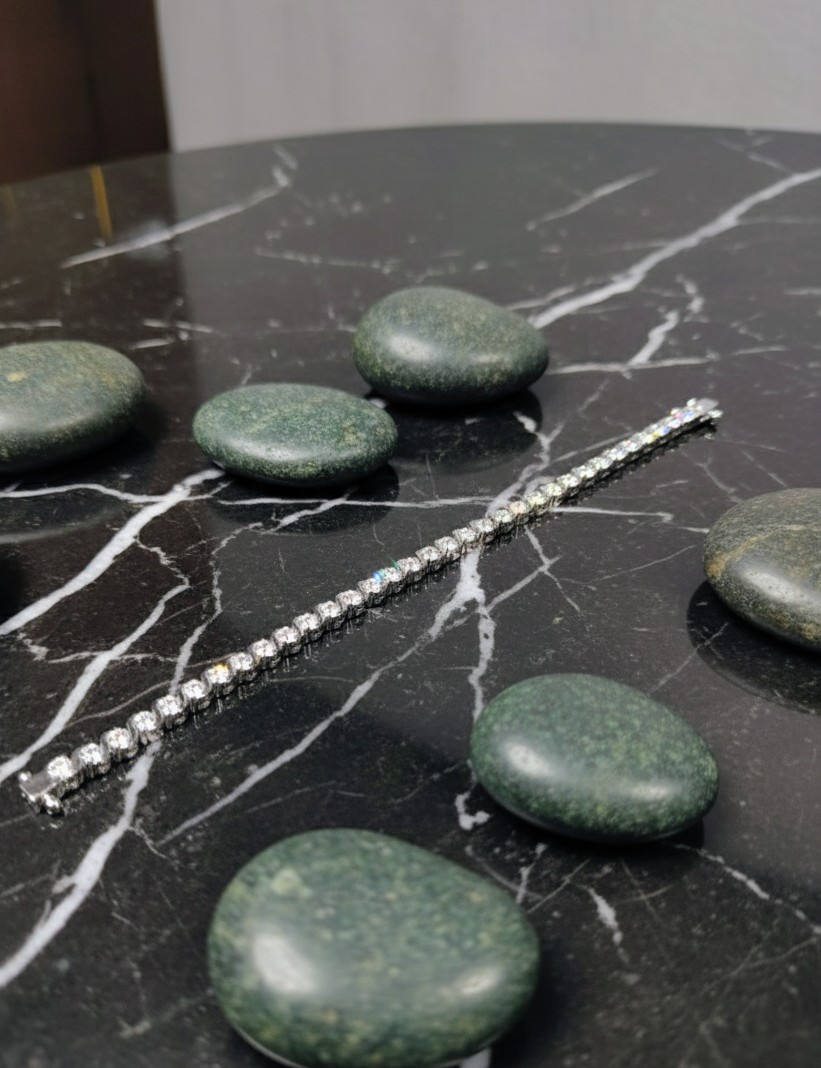 Sterling Silver Cubic Zirconia Tennis Bracelet: Handmade Elegant Jewelry| stone CERTIFICATE OF AUTHENTICATION