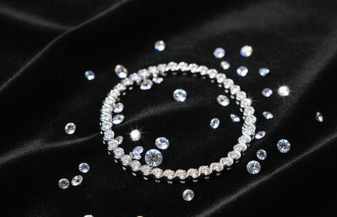 Sterling Silver Cubic Zirconia Tennis Bracelet: Handmade Elegant Jewelry| stone CERTIFICATE OF AUTHENTICATION
