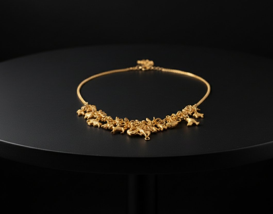 Dazzling Polished Brass Statement Necklace - ELSHIVA Collection