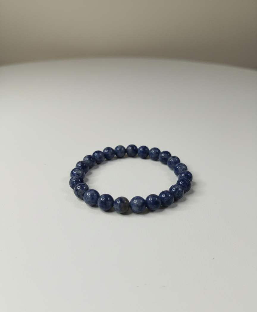 Natural Sodalite Bracelet-Stone of Truth & Emotional Balance-Calming Blue Healing Stone Jewelry