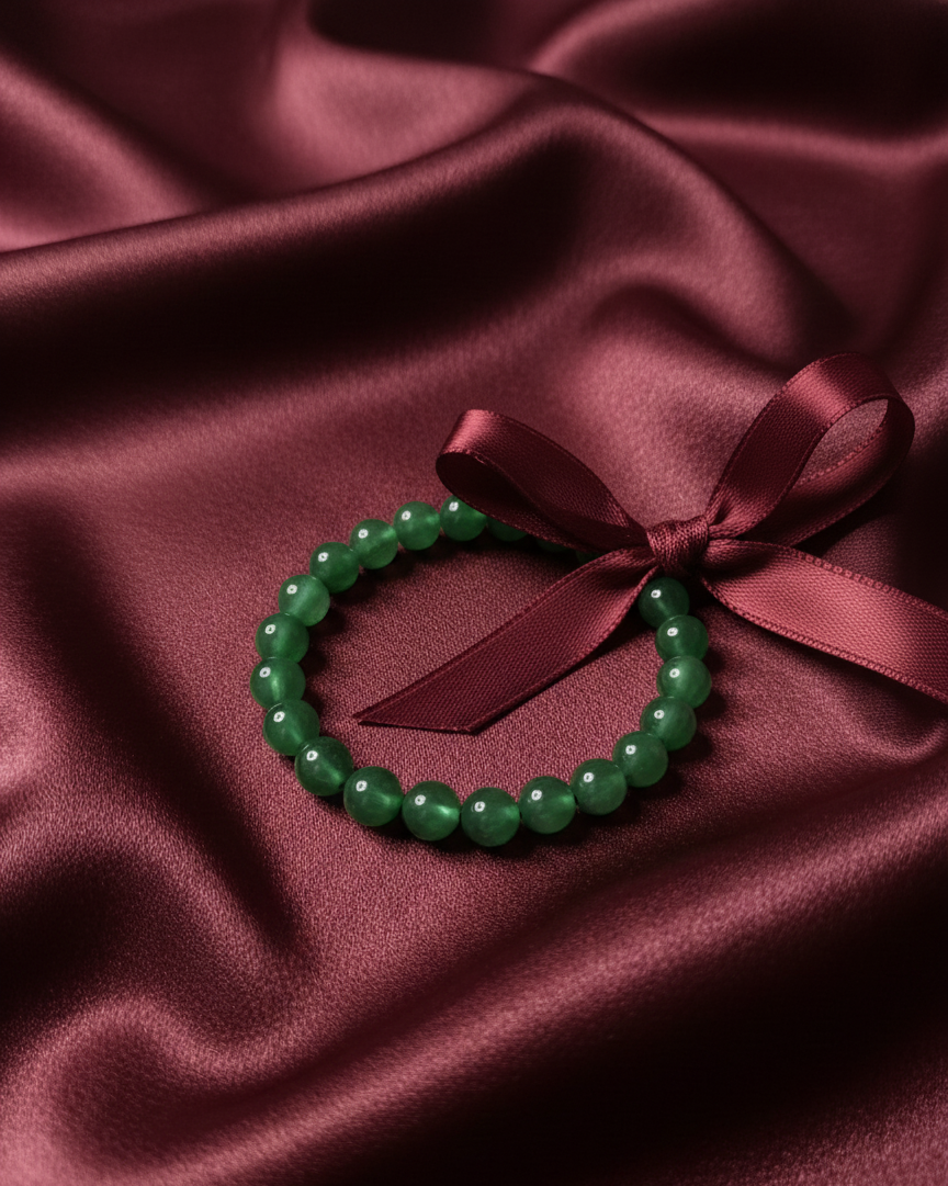 Natural Green Aventurine Beaded Bracelet – Luck, Prosperity & Heart Chakra