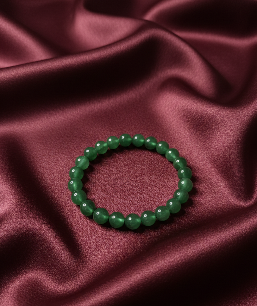 Natural Green Aventurine Beaded Bracelet – Luck, Prosperity & Heart Chakra