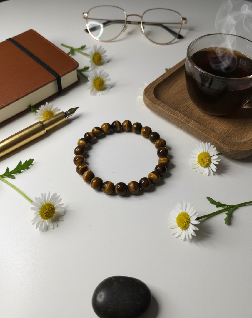 Tiger Eye Crystal Bracelet: Protection, Courage, Grounding Energy