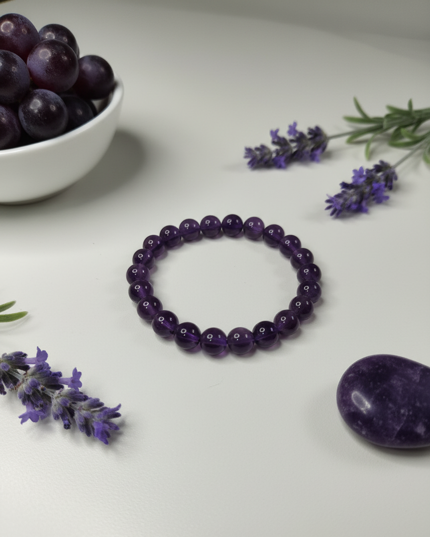 Amethyst Stone Bracelet: Handmade Healing Crystal Jewelry