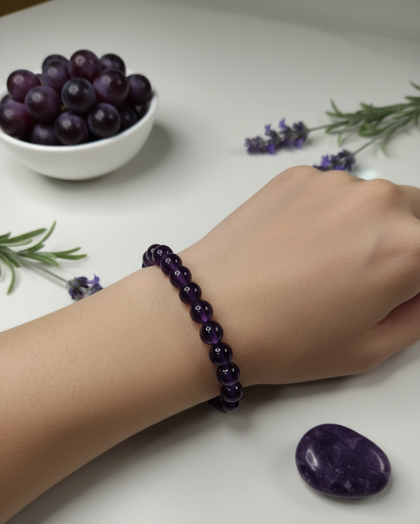 Amethyst Stone Bracelet: Handmade Healing Crystal Jewelry