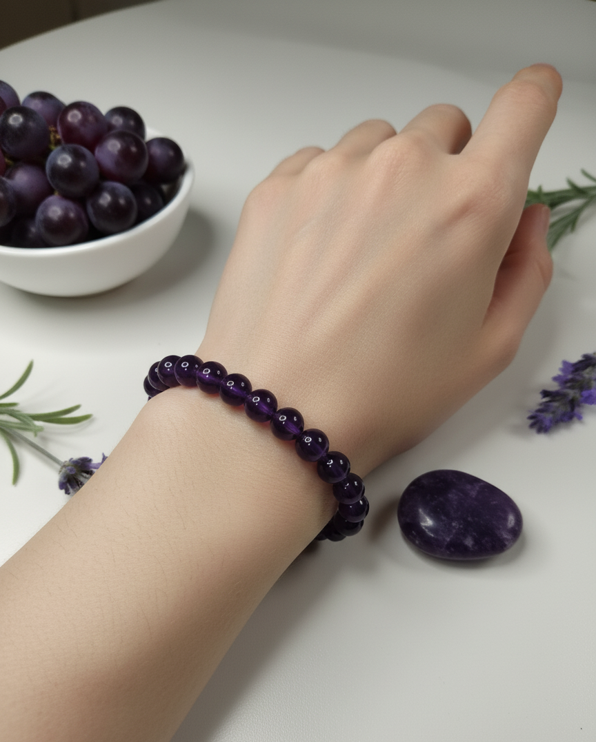 Amethyst Stone Bracelet: Handmade Healing Crystal Jewelry