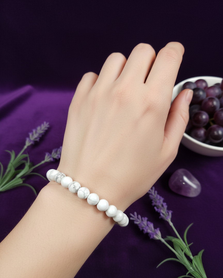 Natural Howlite stone bracelet
