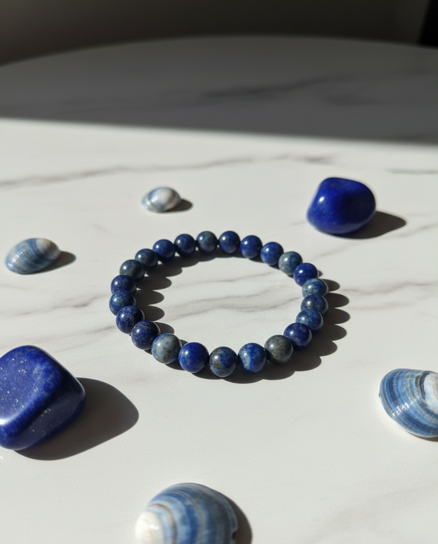 Lapis Lazuli Bracelet – Natural Gemstone for Wisdom & Intuition– Spiritual Protection - Third Eye Activation