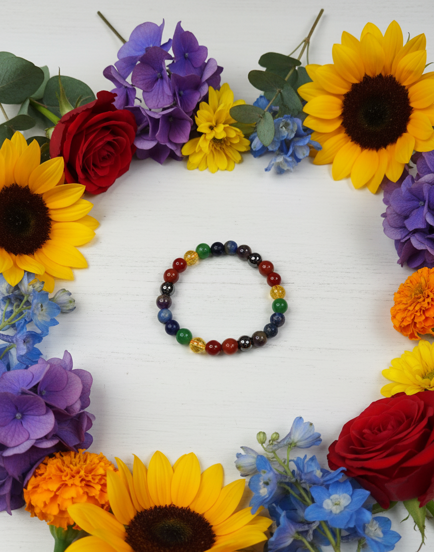 7 Chakra Healing Bracelet: Natural Stone Energy Balancing