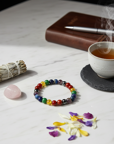 7 Chakra Healing Bracelet: Natural Stone Energy Balancing