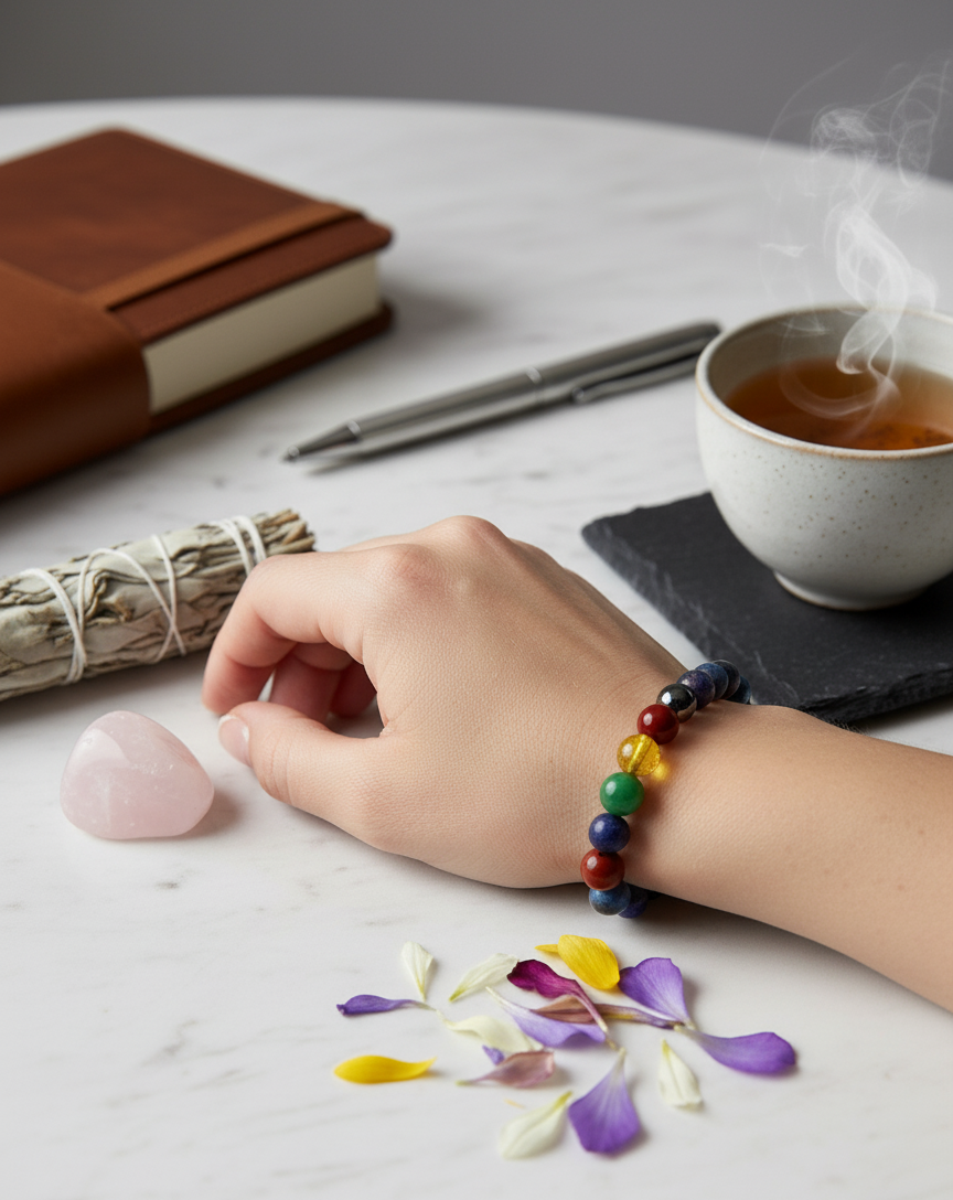 7 Chakra Healing Bracelet: Natural Stone Energy Balancing
