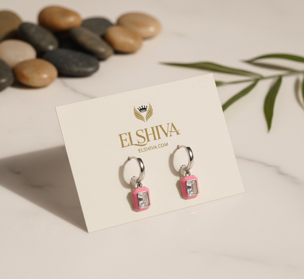Effortless Glam: Gift-Ready Pink Charm Earrings