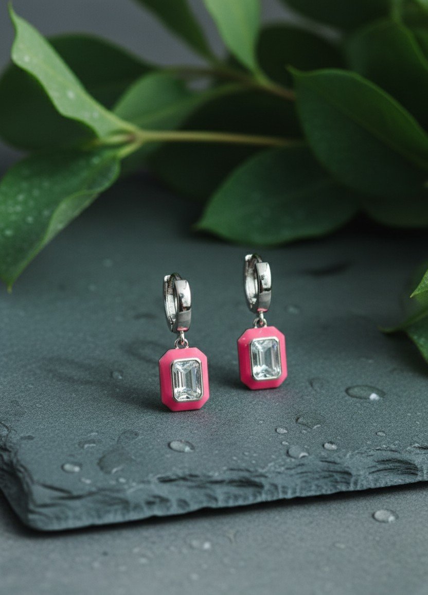 Effortless Glam: Gift-Ready Pink Charm Earrings