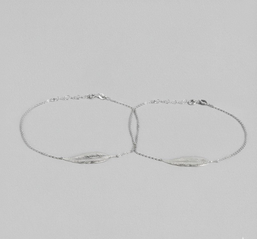 Boho Feather Charm Anklet